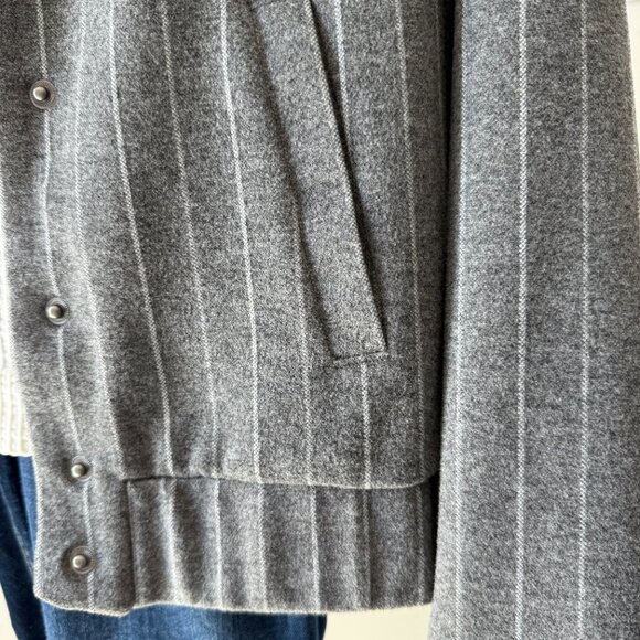 Joie Gray Pinstripe Cropped Jacket | Workwear to Weekend Chic - Picture 6 of 13